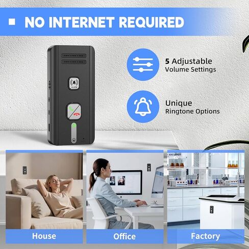 نظام اتصال داخلي ثنائي الاتجاه للمنزل 2026، نظام اتصال داخلي لاسلكي محمول ومُحسَّن للمنزل مع 5 مستويات صوت وتعديل نغمات الرنين قابلة لإعادة الشحن للمستشفى والفنادق والمكاتب والأعمال 3 عبوات (أسود) in Kuwait