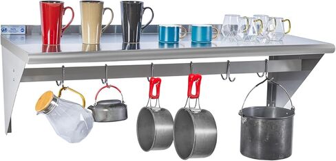 Hally Stainless Steel Shelf 12 x 36 Inches 250 lb, NSF Commercial Wall Mount Floating Shelving for Restaurant, Kitchen, Home and Hotel in Saudi Arabia