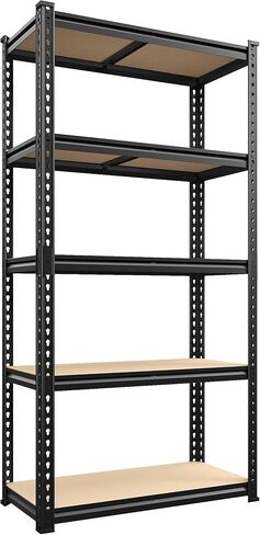 72.1" H Storage Shelves 2450LBS Garage Shelving, Adjustable Shelving Units and Storage, 5 Tier Metal Utility Shelf for Kitchen Pantry Garage Warehouse Basement, 35.6" W x 72.1" H x 16.2" D in Kuwait