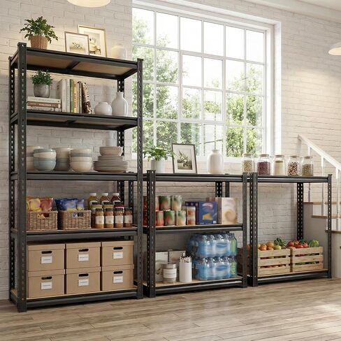 72.1" H Storage Shelves 2450LBS Garage Shelving, Adjustable Shelving Units and Storage, 5 Tier Metal Utility Shelf for Kitchen Pantry Garage Warehouse Basement, 35.6" W x 72.1" H x 16.2" D in Kuwait