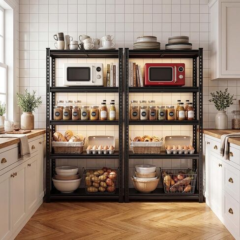 72.1" H Storage Shelves 2450LBS Garage Shelving, Adjustable Shelving Units and Storage, 5 Tier Metal Utility Shelf for Kitchen Pantry Garage Warehouse Basement, 35.6" W x 72.1" H x 16.2" D in Kuwait