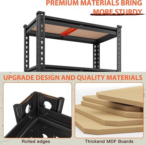 72.1" H Storage Shelves 2450LBS Garage Shelving, Adjustable Shelving Units and Storage, 5 Tier Metal Utility Shelf for Kitchen Pantry Garage Warehouse Basement, 35.6" W x 72.1" H x 16.2" D in Kuwait