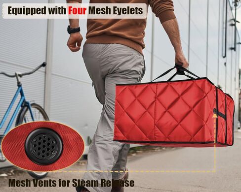 MyLifeUNIT Pizza Bag for Delivery, Thermal Insulated Pizza and Food Delivery Bag, 20" x 20" x 11" Pizza Warmer Bag, Holds 4-5 Large 18" Pizza Boxes, Red Hot Pizza Carrier Insulated Bags in Saudi Arabia