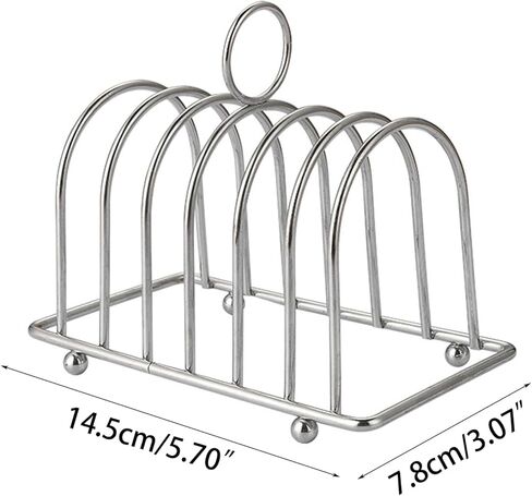 Toast Bread Rack Stainless Steel Bread Holder Kitchen 6 Slices Bread Display Stand Lightweight Food Display Tool in Saudi Arabia