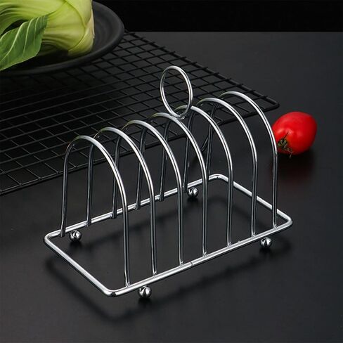 Toast Bread Rack Stainless Steel Bread Holder Kitchen 6 Slices Bread Display Stand Lightweight Food Display Tool in Saudi Arabia