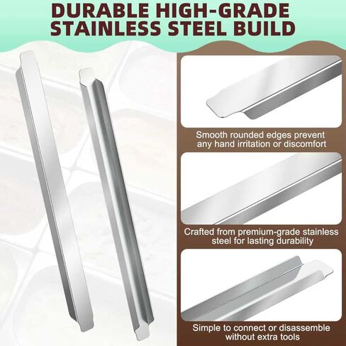 6 Pcs 12 Inch Pan Dividers Stainless Steel Adaptor Bar Table Adapter Steam Table Dividers for Hotel Pan Configuration, Fits Full or Fractional Size Pans, Commercial Kitchen Use in Kuwait