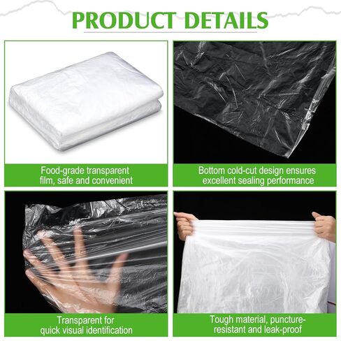 100 Pack Disposable Bun Pan Rack Covers, 53"x79" Clear Plastic Commercial Grade Food Safety Covers for Sheet Pans and Wire Racks in Kuwait