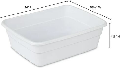 (2 Pack) 8 Qt White Plastic Dishpan, BPA-Free Multi-Purpose Wash Tub for Kitchen Sink, Compact Easy-to-Clean Dish Basin Fits Single/Twin Sinks, Food Safe for Dishes & Produce in Saudi Arabia