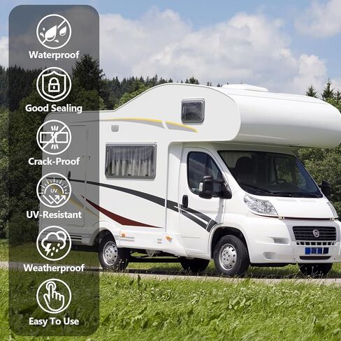 6 عبوات من مادة مانعة للتسرب لسقف RV، مادة مانعة للتسرب ذاتية التسوية لأسطح RV، مادة مانعة للتسرب بيضاء مضادة للماء للتخييم والمقطورة والمنزل المتنقل in Kuwait