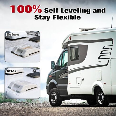 6 عبوات من مادة مانعة للتسرب لسقف RV، مادة مانعة للتسرب ذاتية التسوية لأسطح RV، مادة مانعة للتسرب بيضاء مضادة للماء للتخييم والمقطورة والمنزل المتنقل in Kuwait