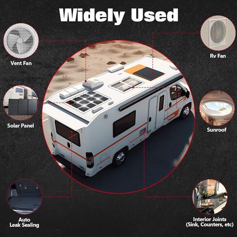 6 عبوات من مادة مانعة للتسرب لسقف RV، مادة مانعة للتسرب ذاتية التسوية لأسطح RV، مادة مانعة للتسرب بيضاء مضادة للماء للتخييم والمقطورة والمنزل المتنقل in Kuwait
