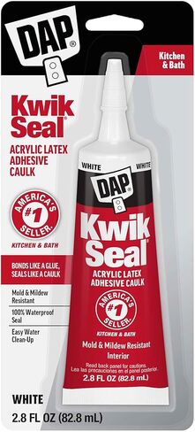 DAP Kwik Seal Kitchen & Bath Adhesive Caulk, White, 2.8 oz (7079800954) in Saudi Arabia
