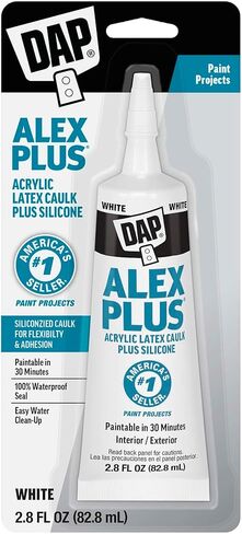 DAP Alex Plus Acrylic Latex Caulk, White, 2.8 oz (7079800956) in Saudi Arabia