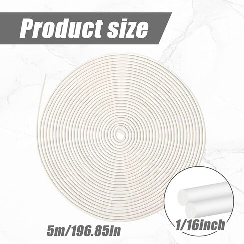 White Foam Backer Rod 1/16 Inch x 16.4 ft Caulk Saver Weather Strip Seal for Gaps and Joint Concrete Filling Backing Rods Concrete Expansion Joint Filler Rope in Kuwait