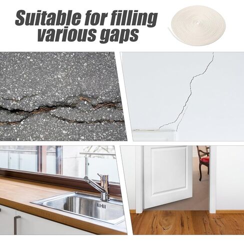 White Foam Backer Rod 1/16 Inch x 16.4 ft Caulk Saver Weather Strip Seal for Gaps and Joint Concrete Filling Backing Rods Concrete Expansion Joint Filler Rope in Kuwait