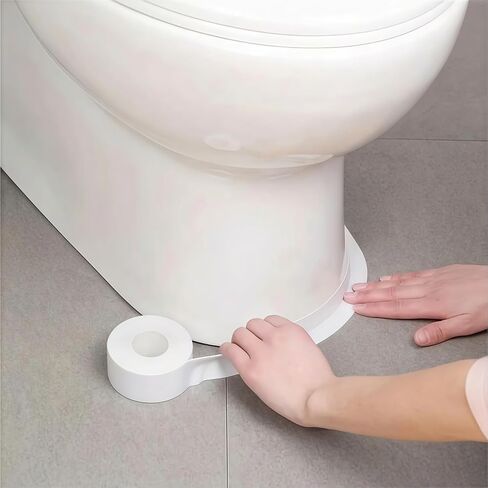 Caulk Tape, 10.5FT Peel and Stick Waterproof Seal Tape - No Tools No Mess Self-Adhesive Waterproof Tape for Toilet Bathtub Sink Tub Kitchen Countertop, Flexible PVC Strip Filler Caulking Tape in Saudi Arabia