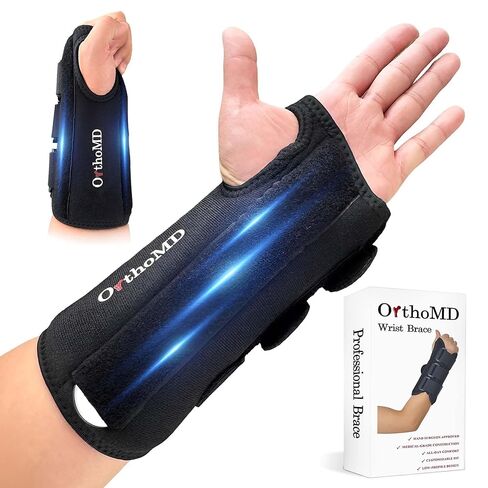 Carpal Tunnel Wrist Brace – Orthopedic Hand Surgeon Designed, Doctor Developed Wrist Splint – Medical Grade Support for Tendonitis, Arthritis & Wrist Pain – Comfortable Night Support for Sleeping & Daytime Use – OrthoMD (Right Wrist, Large) in Saudi Arabia
