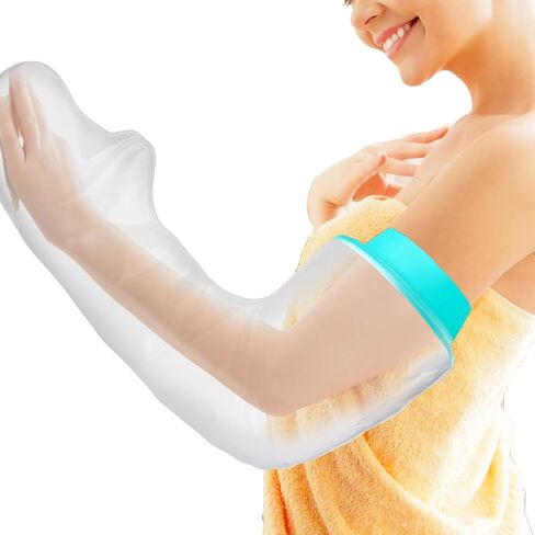 غطاء مصبوب مقاوم للماء بذراع كامل من CIVJET للاستحمام للبالغين - كم واقي مصبوب بذراع طويل مع ملاءمة الكوع المنحنية - غطاء مصبوب مقاوم للماء قابل لإعادة الاستخدام لليد والمعصم والمرفق والتعافي من جراحة إصابة الذراع المكسورة in Kuwait