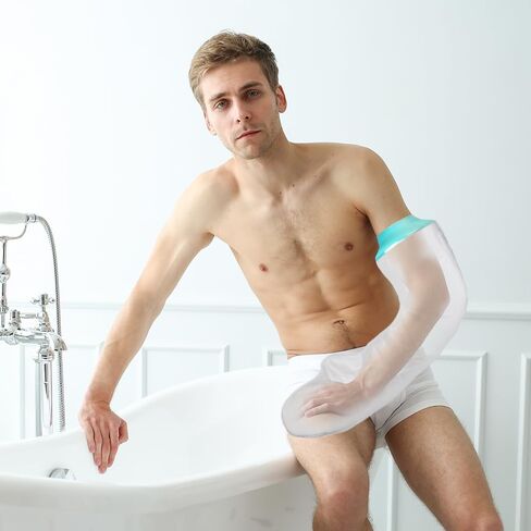 غطاء مصبوب مقاوم للماء بذراع كامل من CIVJET للاستحمام للبالغين - كم واقي مصبوب بذراع طويل مع ملاءمة الكوع المنحنية - غطاء مصبوب مقاوم للماء قابل لإعادة الاستخدام لليد والمعصم والمرفق والتعافي من جراحة إصابة الذراع المكسورة in Kuwait