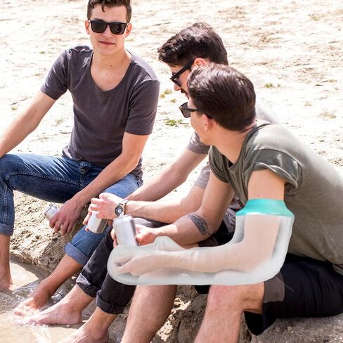 غطاء مصبوب مقاوم للماء بذراع كامل من CIVJET للاستحمام للبالغين - كم واقي مصبوب بذراع طويل مع ملاءمة الكوع المنحنية - غطاء مصبوب مقاوم للماء قابل لإعادة الاستخدام لليد والمعصم والمرفق والتعافي من جراحة إصابة الذراع المكسورة in Kuwait