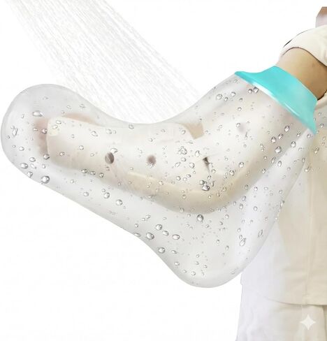 غطاء مصبوب مقاوم للماء بذراع كامل من CIVJET للاستحمام للبالغين - كم واقي مصبوب بذراع طويل مع ملاءمة الكوع المنحنية - غطاء مصبوب مقاوم للماء قابل لإعادة الاستخدام لليد والمعصم والمرفق والتعافي من جراحة إصابة الذراع المكسورة in Kuwait