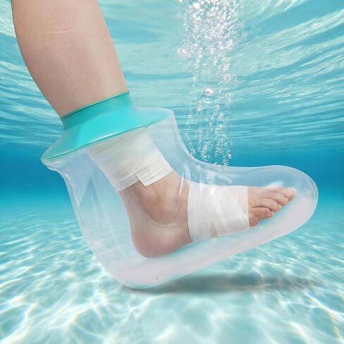 غطاء حذاء الدش من CIVJET مقاوم للماء للقدم - غطاء مصبوب للقدم بعد الجراحة، غطاء دش قابل لإعادة الاستخدام للقدم المكسورة، وإصابة الكاحل، والعناية بالجروح - واقي مقاوم للماء للساق والقدم للخفاش البالغ in Kuwait