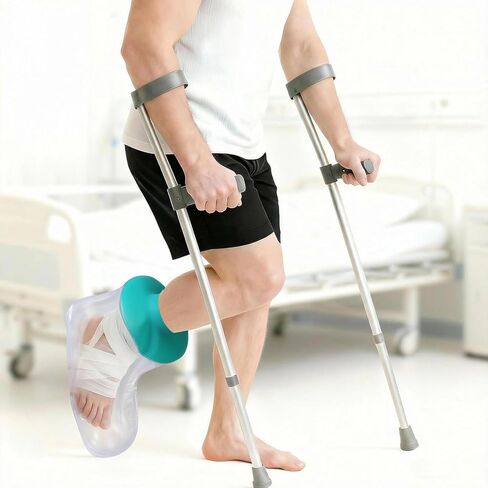 غطاء حذاء الدش من CIVJET مقاوم للماء للقدم - غطاء مصبوب للقدم بعد الجراحة، غطاء دش قابل لإعادة الاستخدام للقدم المكسورة، وإصابة الكاحل، والعناية بالجروح - واقي مقاوم للماء للساق والقدم للخفاش البالغ in Kuwait