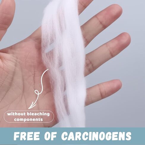 Fluffy Cotton Coil 40ft – 100% Pure & Hypoallergenic Natural Cotton Strip for Skincare, Nail Polish Removal, Baby Care, Crafts & Beauty Use – Ultra Soft, Absorbent & Easy to Tear in Kuwait