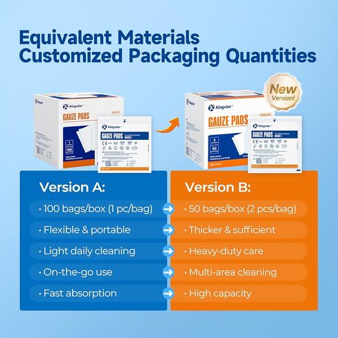 100 قطعة من وسادات الشاش المعقمة مقاس 4x4 بوصة و12 طبقة، 100% قطن 4x4، إسفنجات شاش عالية الامتصاص للعناية بالجروح، شاش معقم بدرجة المستشفى للإسعافات الأولية والضمادات الجراحية in Kuwait