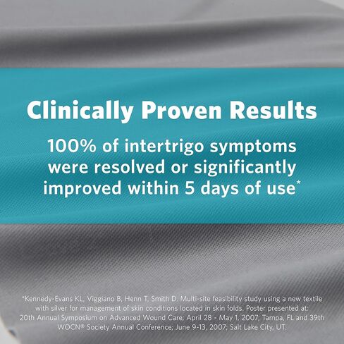 نسيج InterDry الماص للرطوبة باللون الفضي - يتحكم في الرطوبة والاحتكاك في طيات الجلد - ورقة واحدة، 25.4 سم × 45.7 سم in Kuwait