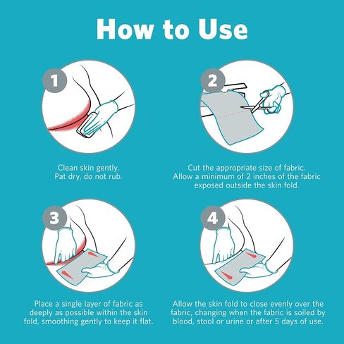 نسيج InterDry الماص للرطوبة باللون الفضي - يتحكم في الرطوبة والاحتكاك في طيات الجلد - ورقة واحدة، 25.4 سم × 45.7 سم in Kuwait