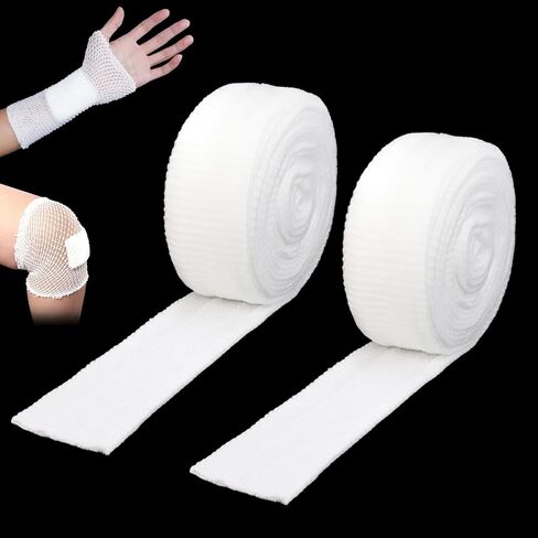 2 Rolls Tubular Bandage, 1 Inch Elastic Net Bandages, Wound Dressing Elastic Mesh Net, Tubular Gauze for Arm Wounds Without The Use of Adhesive Tape in Saudi Arabia