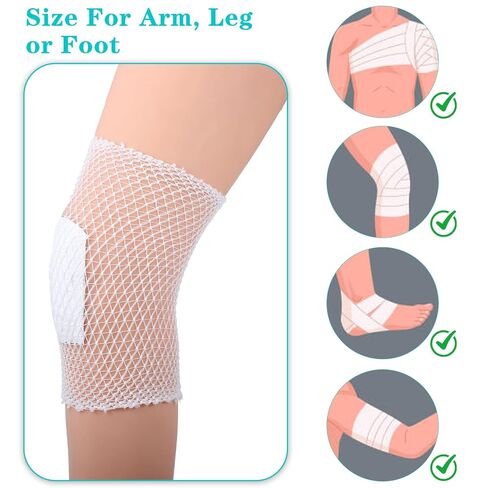 Tubular Bandage Reusable Elastic Net Tubular 1.5inch X 2 Yard Gauze Sleeve Stretch Wound Dressing Stockinette Tubing for Legs Arm Without The Use of Adhesive Tape 2m in Saudi Arabia
