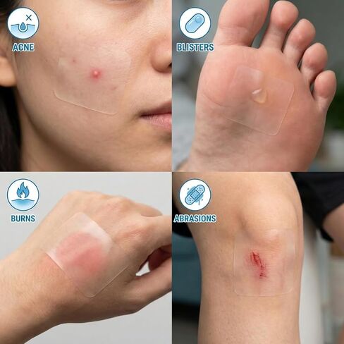 لفة غرواني مائي، ضمادات غرواني مائي للعناية بالجروح، 2 بوصة × 18 قدم، رقعة غرواني مائي مقطوعة حسب الحجم، ذاتية اللصق مرنة ومقاومة للماء للحروق والبثور والعناية بحب الشباب in Kuwait