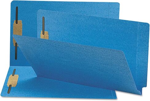 Smead End Tab Fastener File Folder, Shelf-Master® Reinforced Straight-Cut Tab, 2 Fasteners, Legal Size, Blue, 50 per Box (28040) in Kuwait