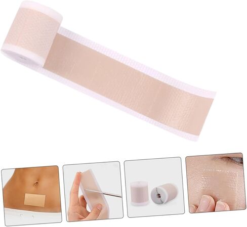 PartyKindom Waterproof Silicone Gel Sheets Roll 4×150cm Skin Tone Breathable Self-Adhesive Tape for Face and Concealing Tattoo Marks in Saudi Arabia
