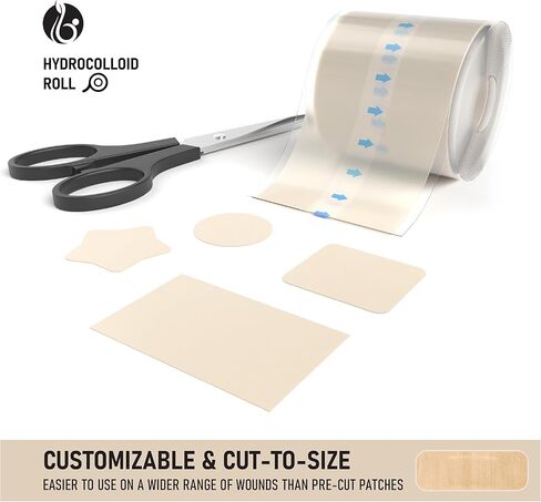 لفة الغروانية المائية - شريط جلدي واقي مقطوع حسب الحجم، لطيف ومقاوم للماء، راحة للبشرة مستوحاة من الأيورفيدا والعناية اليومية (2 بوصة × 5 قدم) in Kuwait