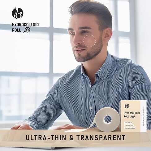 لفة الغروانية المائية - شريط جلدي واقي مقطوع حسب الحجم، لطيف ومقاوم للماء، راحة للبشرة مستوحاة من الأيورفيدا والعناية اليومية (2 بوصة × 5 قدم) in Kuwait