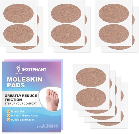 موليسكين للبثور، حشوة موليسكين اللاصقة، وسادات موليسكين للأحذية، وأصابع القدم، والكعب | منع ظهور البثور وتقليل الاحتكاك - 20 ورقة (إجمالي 40 قطعة) in Kuwait