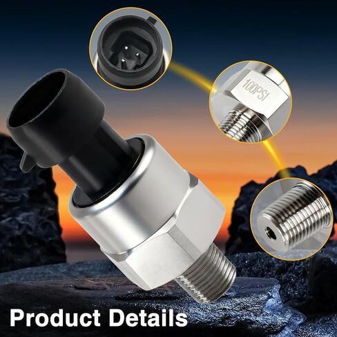 FUSCH 100 PSI Pressure Transducer Sensor with Connector Harness, 1/8"-27 NPT Thread Stainless Steel Pressure Transmitter for Oil Fuel Water Air in Saudi Arabia