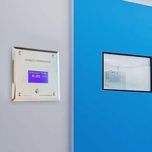 Digital Differential Pressure Indicator Negative Room Pressure Monitor (Ranges:-180 to 180 Pascals) Isolation Room Pressure Monitor Pharma Clean Room Monitor AI-DP1-LCD in Kuwait