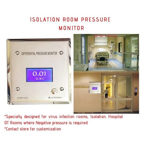 Digital Differential Pressure Indicator Negative Room Pressure Monitor (Ranges:-180 to 180 Pascals) Isolation Room Pressure Monitor Pharma Clean Room Monitor AI-DP1-LCD in Kuwait