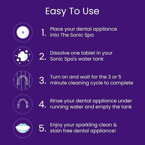Cleaning Tablets with Steribrite® - 30 Tablets, 1 Month Supply. for use with The Sonic Pro in Kuwait