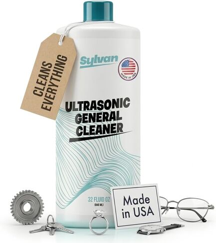محلول منظف بالموجات فوق الصوتية المركز + قطعة قماش تنظيف مجانية | يجعل 50 جالون. | صنع في الولايات المتحدة الأمريكية | لجميع أجهزة الموجات فوق الصوتية | سائل تنظيف 32 أونصة. in Kuwait