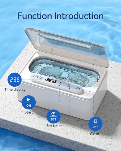 Phniti Ultrasonic Jewelry Cleaner, 47kHz Professional Ultrasonic Retainer Cleaner Machine for Dental Cleaning Three Cleaning Modes, Mouth Guard, Watch, Ring, Diamond, White in Kuwait