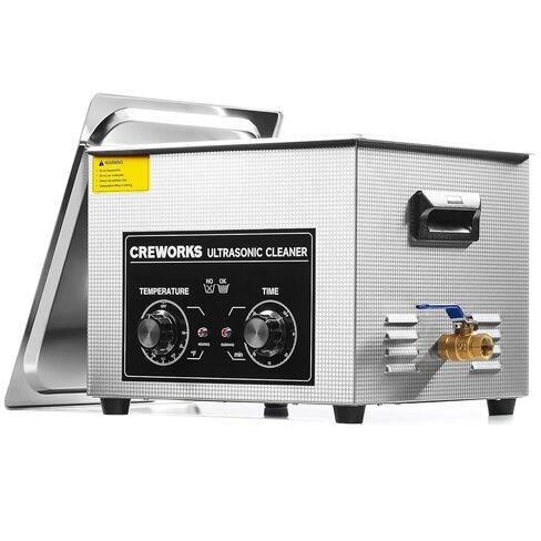 CREWORKS 15L Ultrasonic Cleaner with Knob, Total 760W Professional Industrial Auto Cleaning Machine for Carburetor Repairing Tools Parts Instrument, 40kHz Digital Sonic Cavitation Cleaner with Heater in Saudi Arabia