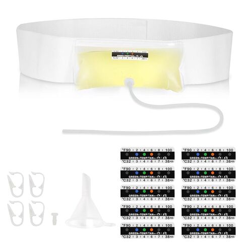 حزام بول مطور مع حقيبة عينات مخفية بوزن 2-4 أونصة، يتضمن 10 شرائط لدرجة الحرارة وقمع واحد، ونظام تخزين قابل لإعادة الاستخدام للمستشفيات والطوارئ والسفر in Kuwait