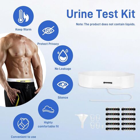 حزام بول مطور مع حقيبة عينات مخفية بوزن 2-4 أونصة، يتضمن 10 شرائط لدرجة الحرارة وقمع واحد، ونظام تخزين قابل لإعادة الاستخدام للمستشفيات والطوارئ والسفر in Kuwait