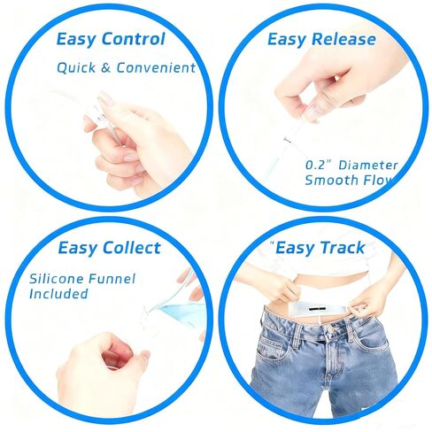 Urine Test Complete Kit with Refillable 2–4 oz Bag, Adjustable Hidden Belt, 10 Temperature Strips & Silicone Funnel, Discreet Reusable Urine Storage System for Lab Testing and Home Practice in Kuwait