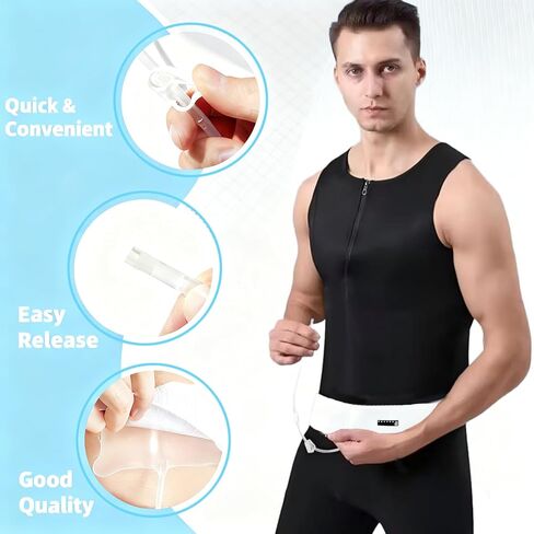 Urine Test Complete Kit with Refillable 2–4 oz Bag, Adjustable Hidden Belt, 10 Temperature Strips & Silicone Funnel, Discreet Reusable Urine Storage System for Lab Testing and Home Practice in Kuwait